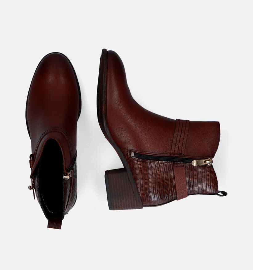 Marco Tozzi Bottines plates en Marron en simili cuir (315362)