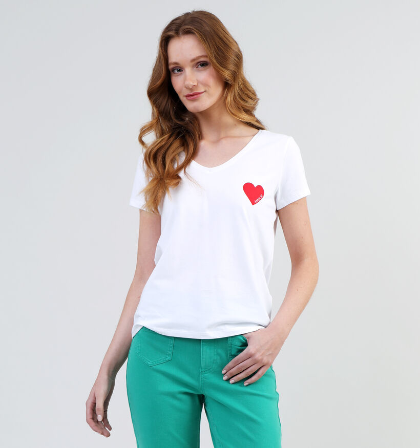 Pieces Musi Wit T-shirt voor dames (337357)