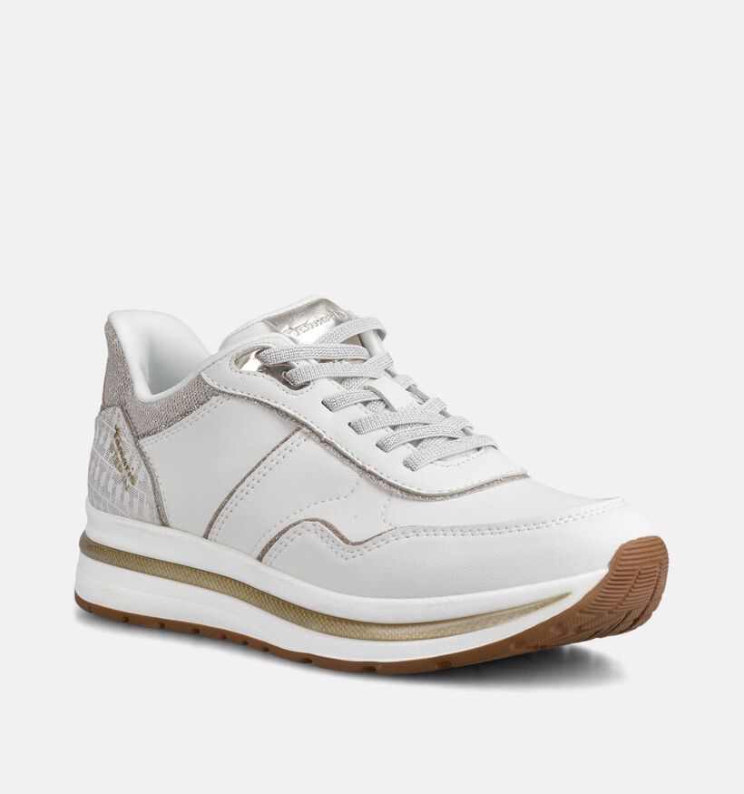 Tamaris Witte Veterschoenen voor dames (367660) - geschikt voor steunzolen