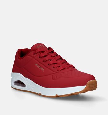 Skechers Memory Foam Low Sneakers Cognac/Blauw/Rood/Grijs