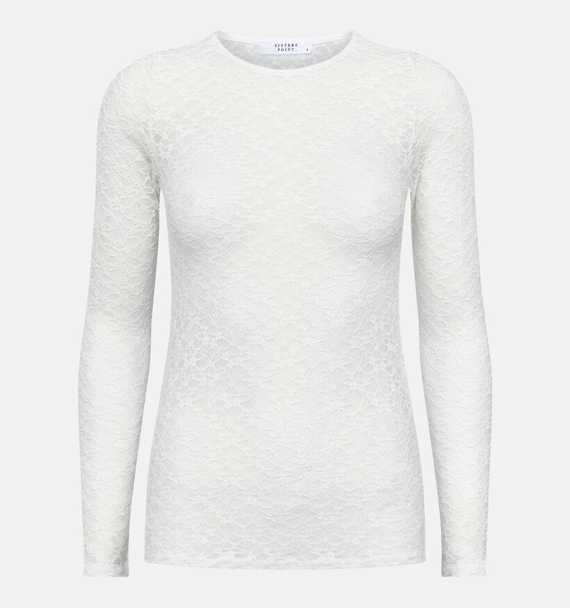 Sisters Point Gimas Witte Kanten T-shirt voor dames (380807)