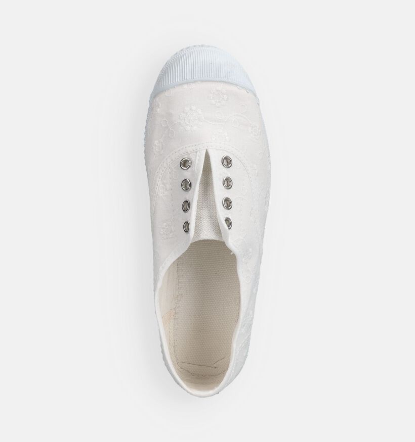 Cienta Baskets Slip-on en Blanc pour filles, gar&ccedil;ons (372151) - pour semelles orthop&eacute;diques