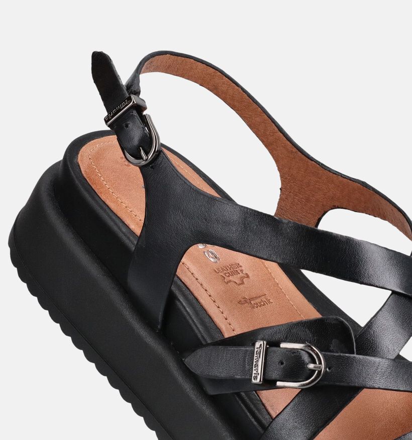 Tamaris Sandales compens&eacute;es en Noir pour femmes (371771)