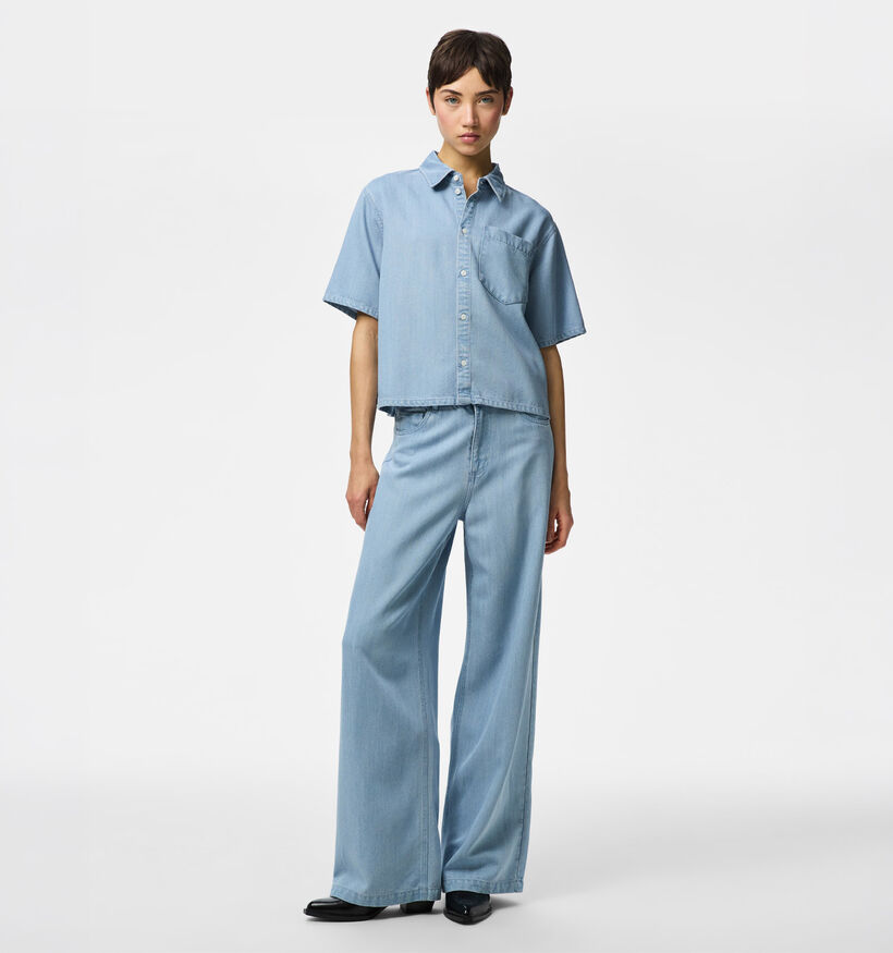 Pieces Smidi Wide Jeans L32 en Bleu pour femmes (369204)