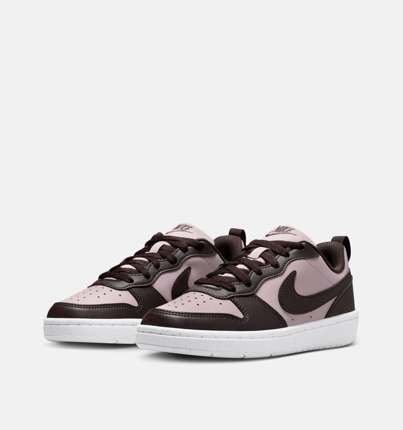 Nike Court Borough Baskets basses en Marron pour filles (359834) - pour semelles orthopédiques