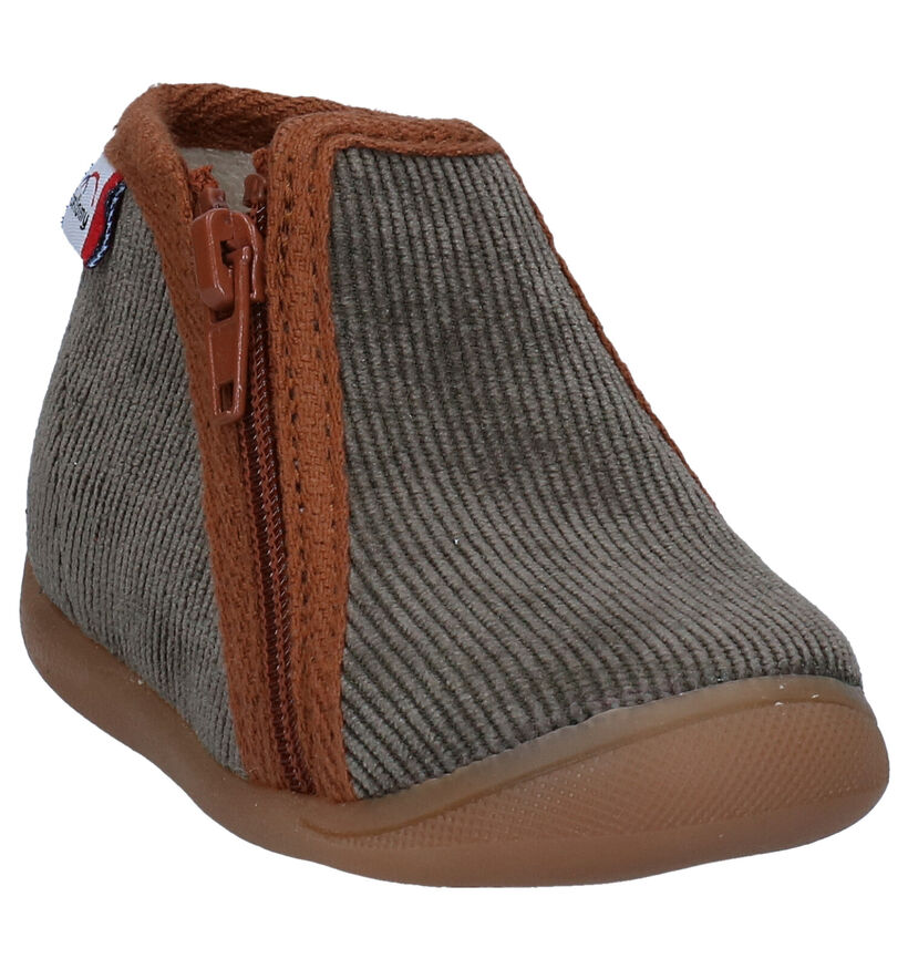 Bellamy Matou Kaki Pantoffels in stof (299229)