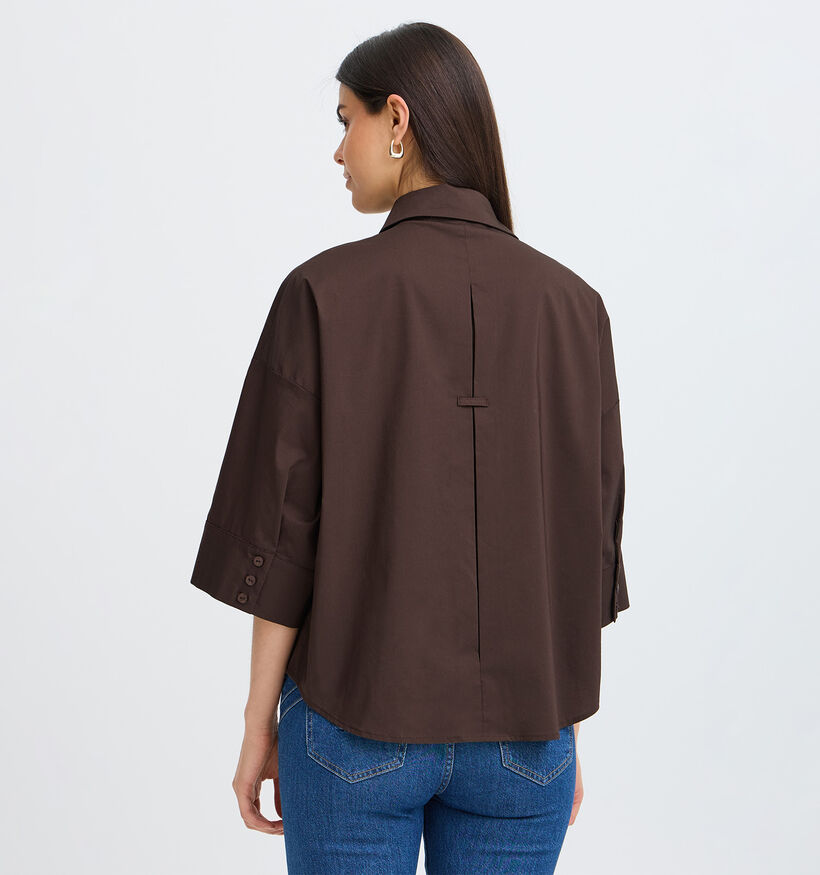 Fransa Cleo Donkerbruine Hemd voor dames (379937)