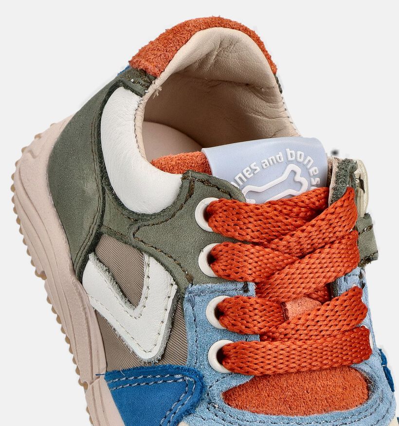 STONES and BONES Coly Baskets Color block en Bleu/Vert pour gar&ccedil;ons (369604) - pour semelles orthop&eacute;diques