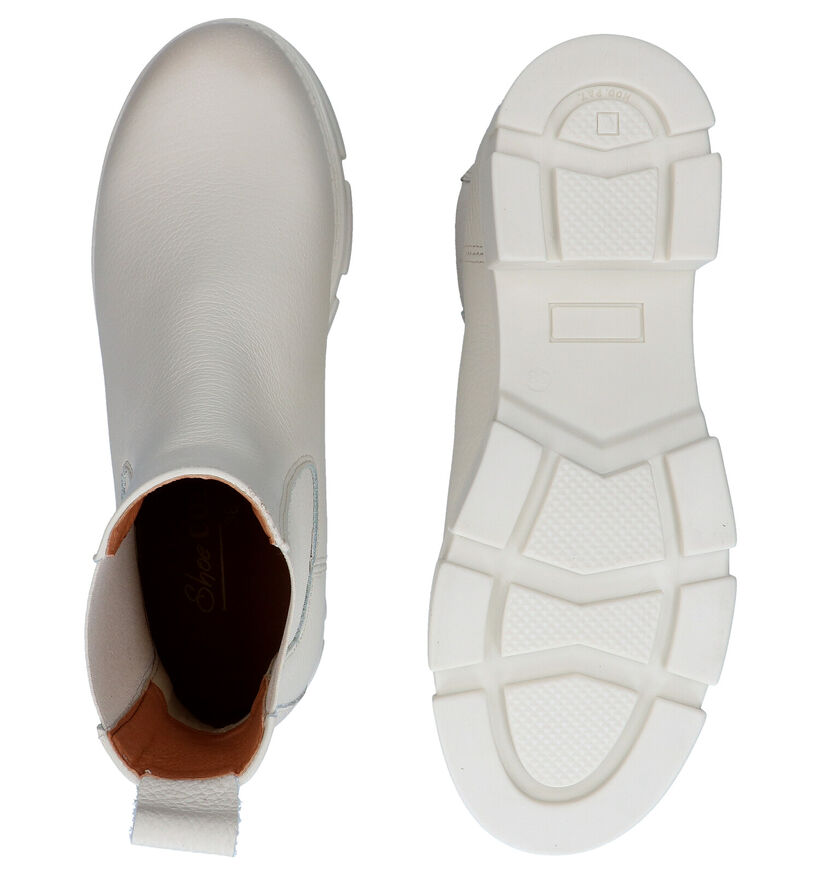 Shoecolate Chelsea Boots en Écru en cuir (295596)
