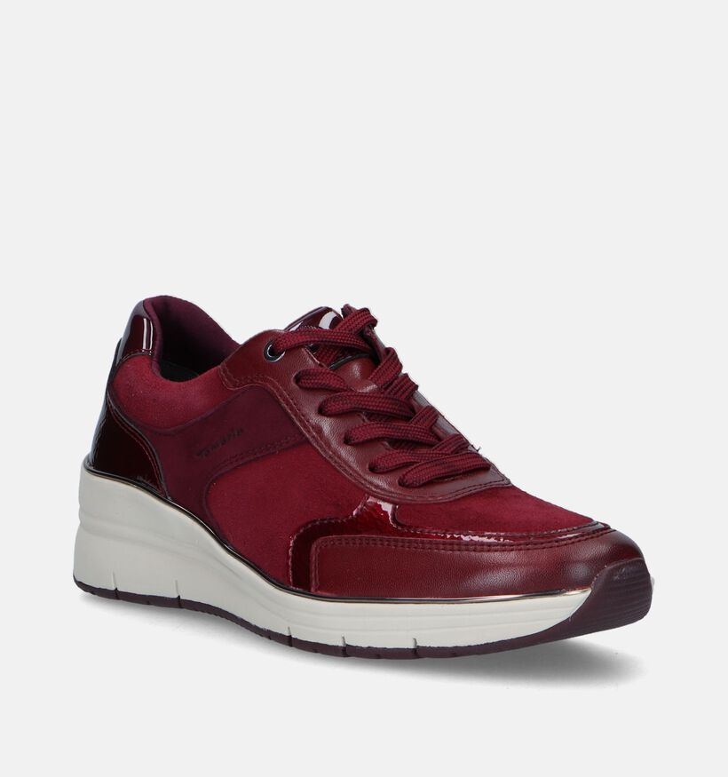 Tamaris Rode Sneakers met sleehak voor dames (344699) - geschikt voor steunzolen