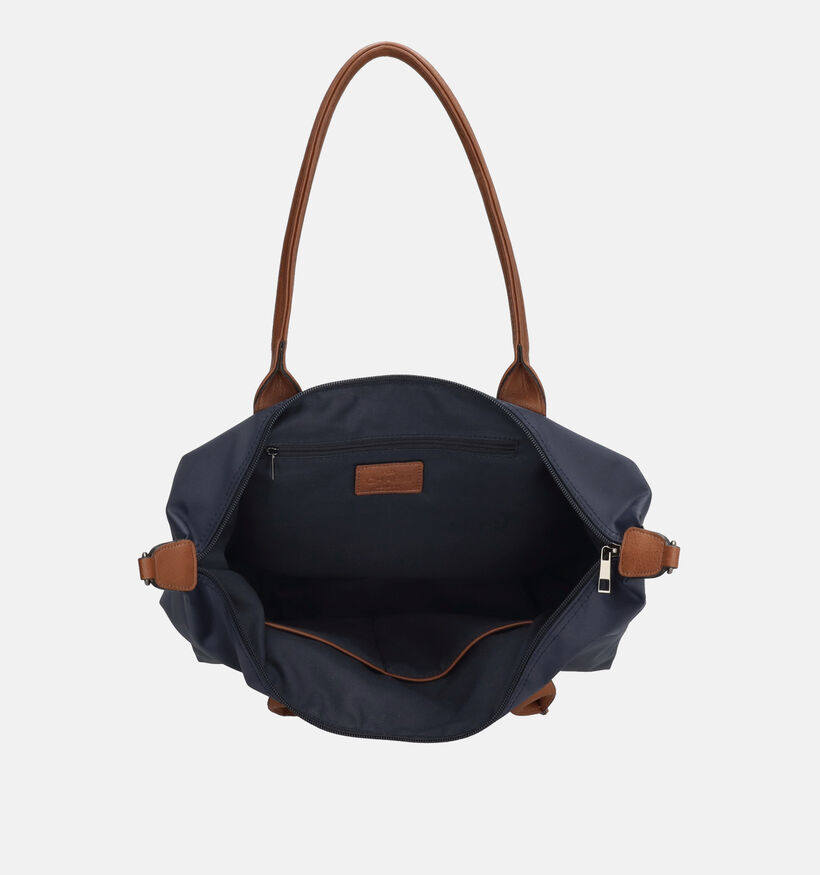 Charm London Donkerblauwe/Cognac Shoppertas voor dames (374389)
