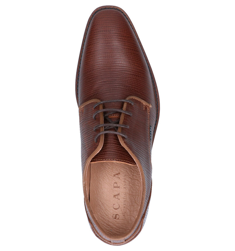 Scapa Cognac Geklede Veterschoenen in leer (259106)