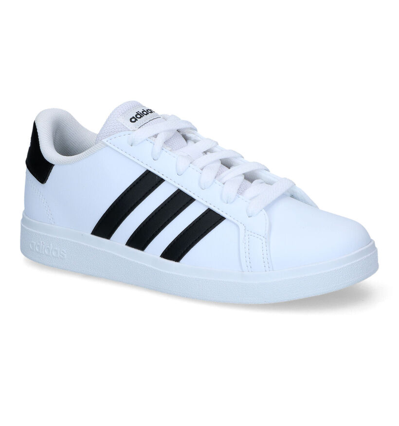 adidas Grand Court 2.0 Zwarte Sneakers in kunstleer (324110)