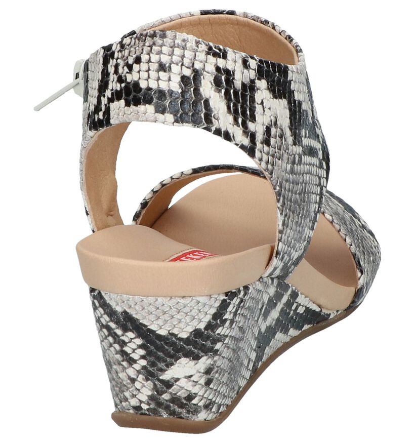 Grijze Sandalen met Sleehak Weekend in leer (248125)