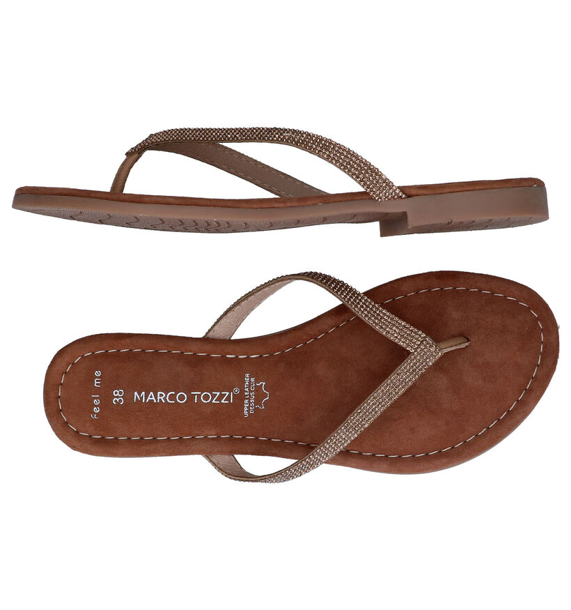 Marco Tozzi Cognac Teenslippers in stof (289592)