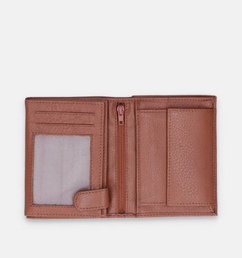 Euro-Leather Portemonnees Zwart/Cognac/Bruin