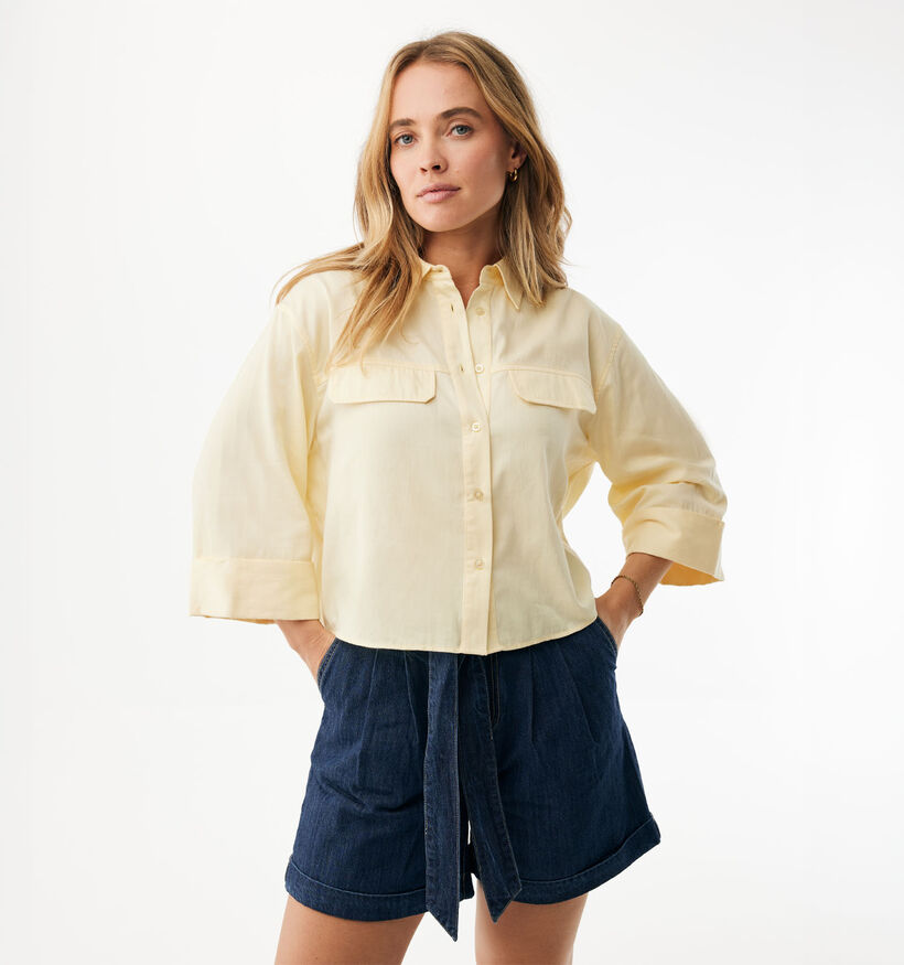 Mexx Boxy Poplin Blouse en Jaune pour femmes (368583)