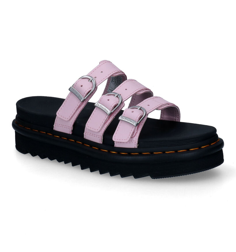 Dr. Martens Blaire Slide Nu-pieds en Rose en simili cuir (303587)