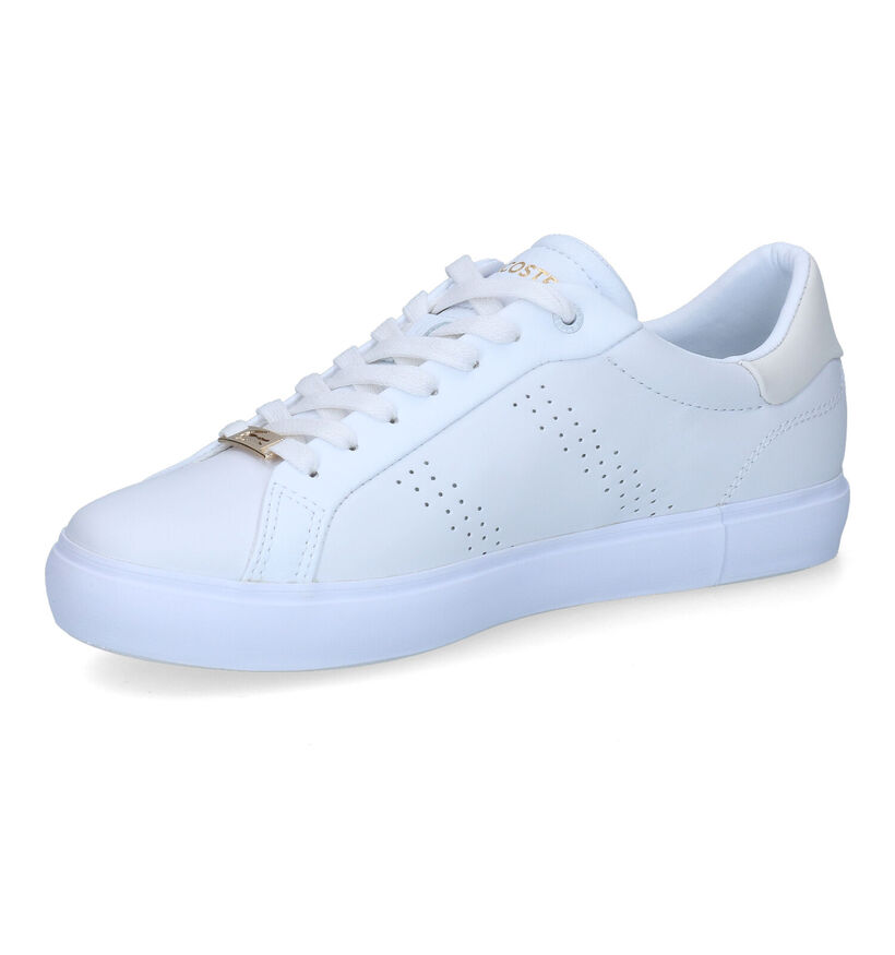 Lacoste Powercourt Witte Veterschoenen in kunstleer (305676)