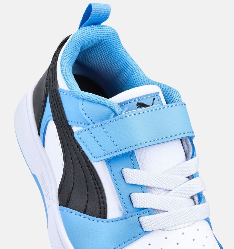 Puma Rebound V6 Baskets en Bleu pour filles, gar&ccedil;ons (366636) - pour semelles orthop&eacute;diques