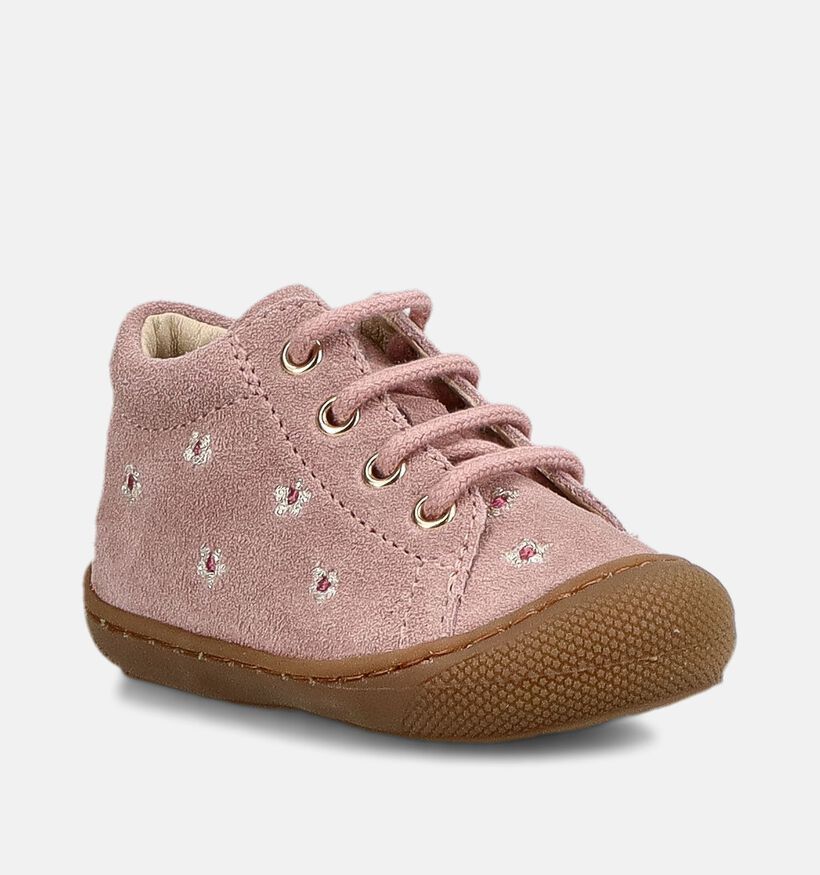 Naturino Cocoon Embroidery Chaussures b&eacute;b&eacute; en Rose pour filles (380179) - pour semelles orthop&eacute;diques