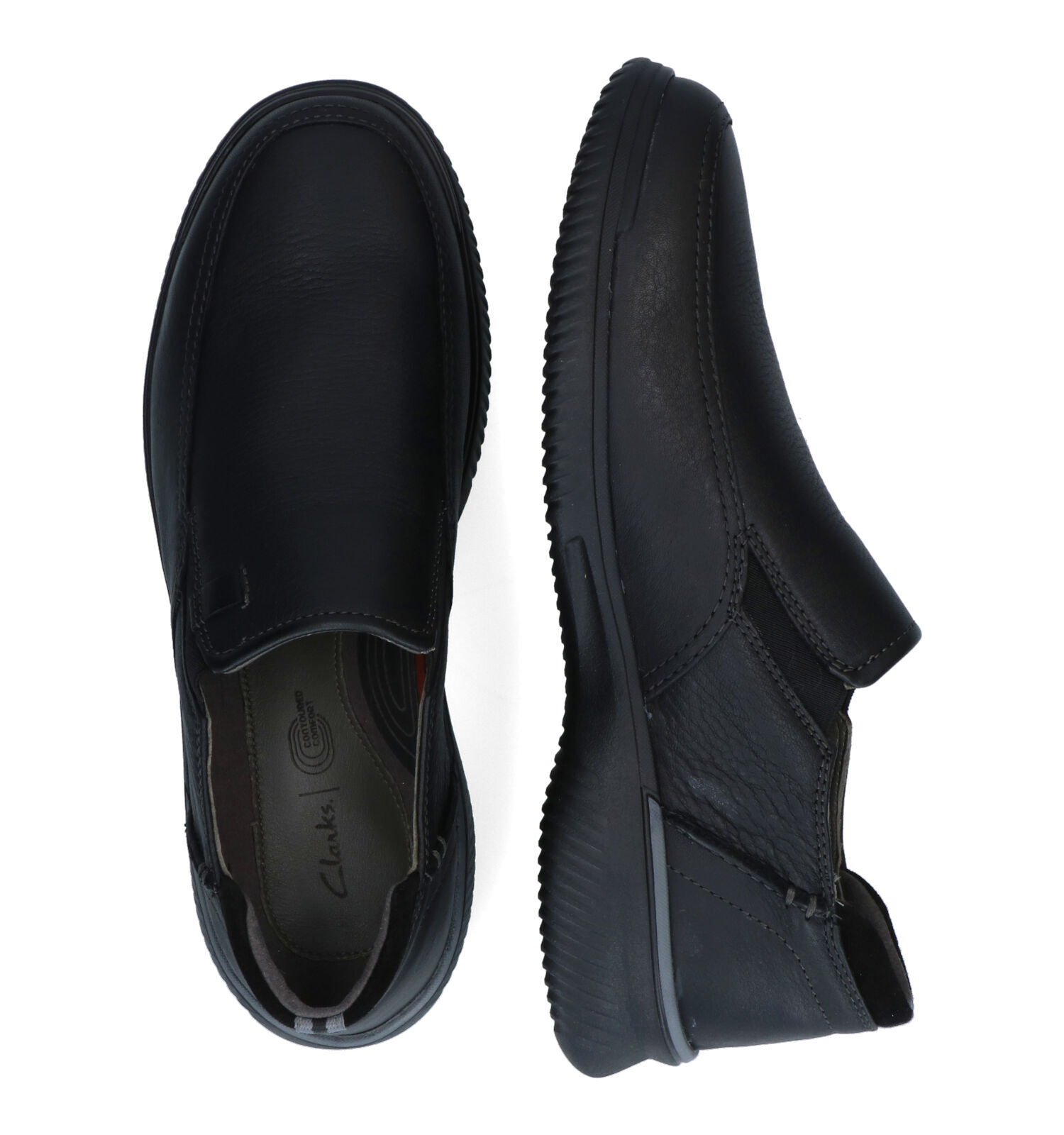 Clarks Donaway Step Zwarte Instappers Heren Lage schoenen
