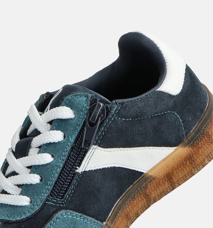 Milo & Mila Chaussures à fermeture éclair/lacets en Bleu pour filles, garçons (363308) - pour semelles orthopédiques