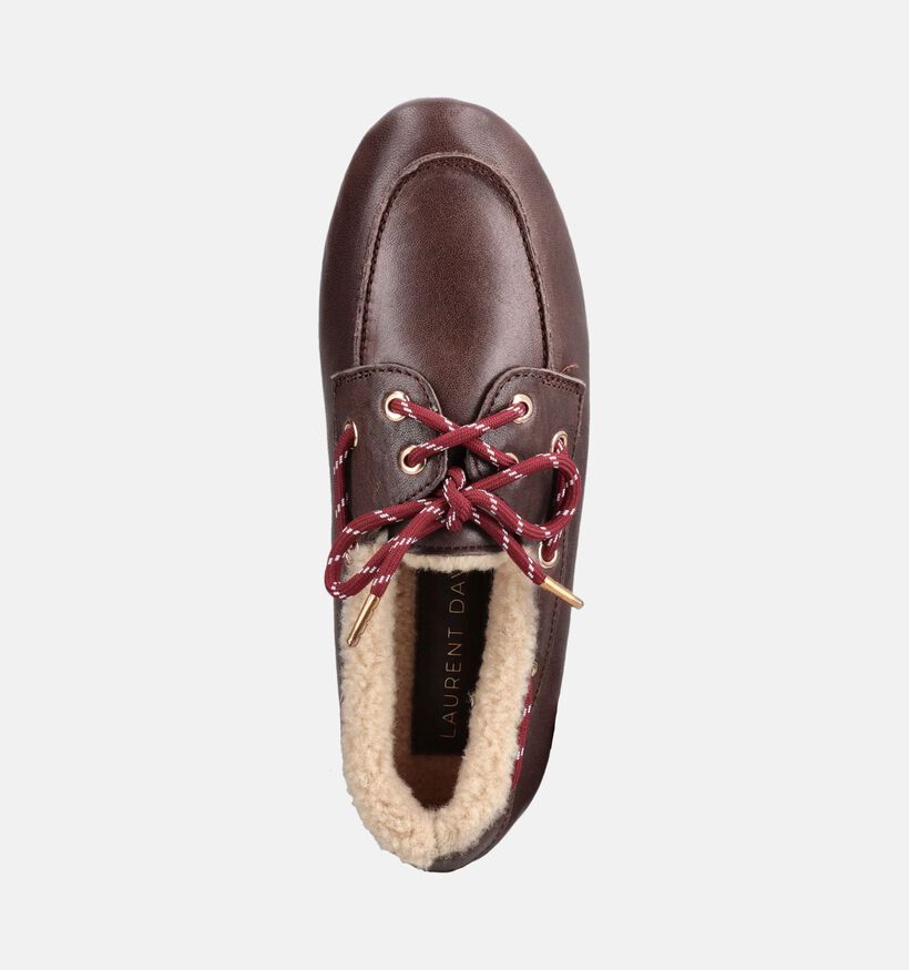 Laurent David Chaussures plates en Brun fonc&eacute; pour femmes (378652)