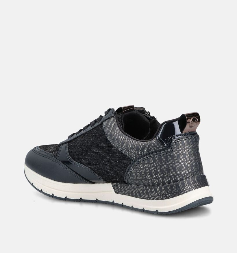 Tamaris Donkerblauwe Rits-Veterschoenen voor dames (367585) - geschikt voor steunzolen