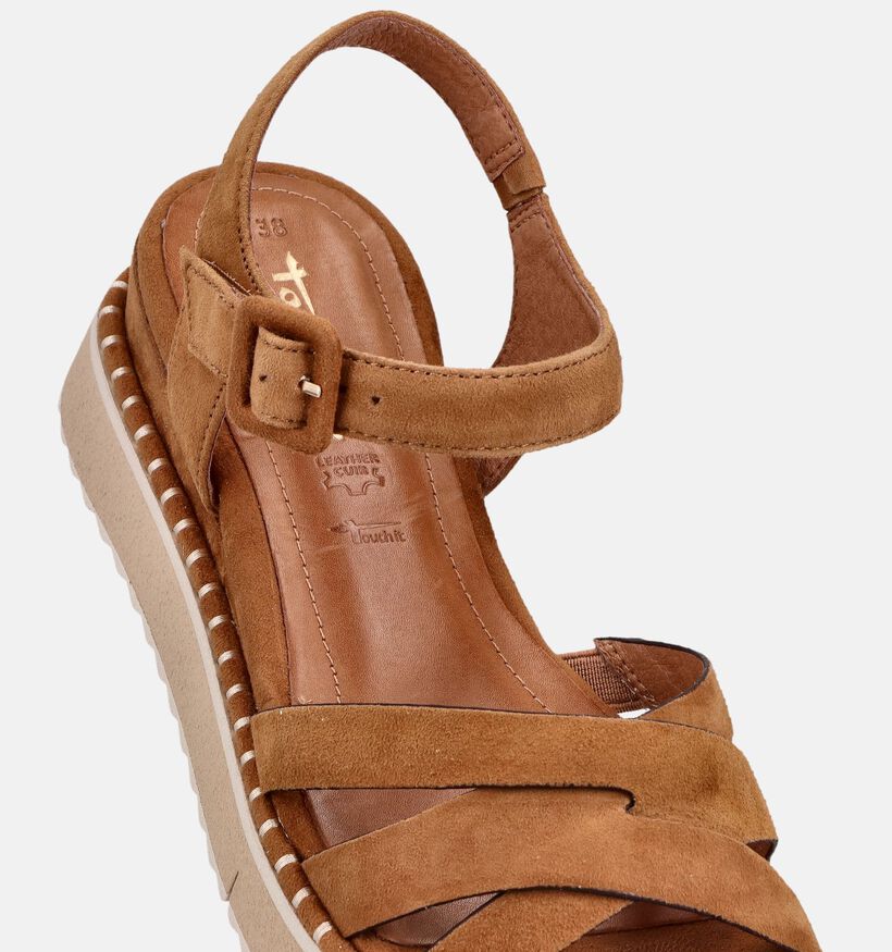 Tamaris Sandales compens&eacute;es en Cognac pour femmes (371737)