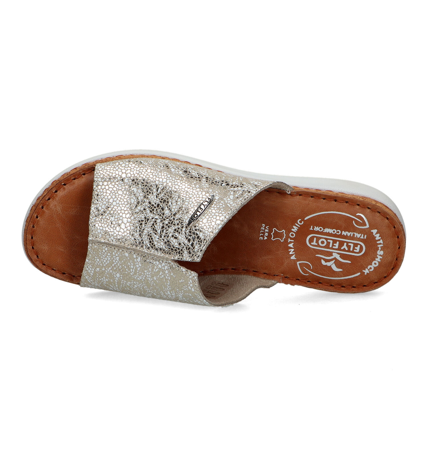 Fly Flot Gouden Slippers Dames Slippers Online op TORFS.BE