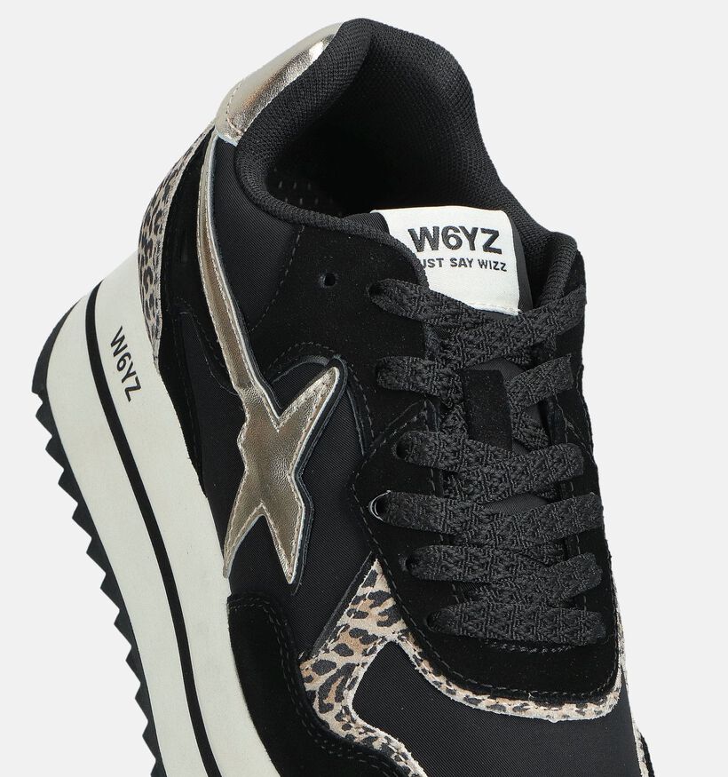 W6YZ Deva Zwarte/Gouden Platformsneakers voor dames (364046) - geschikt voor steunzolen