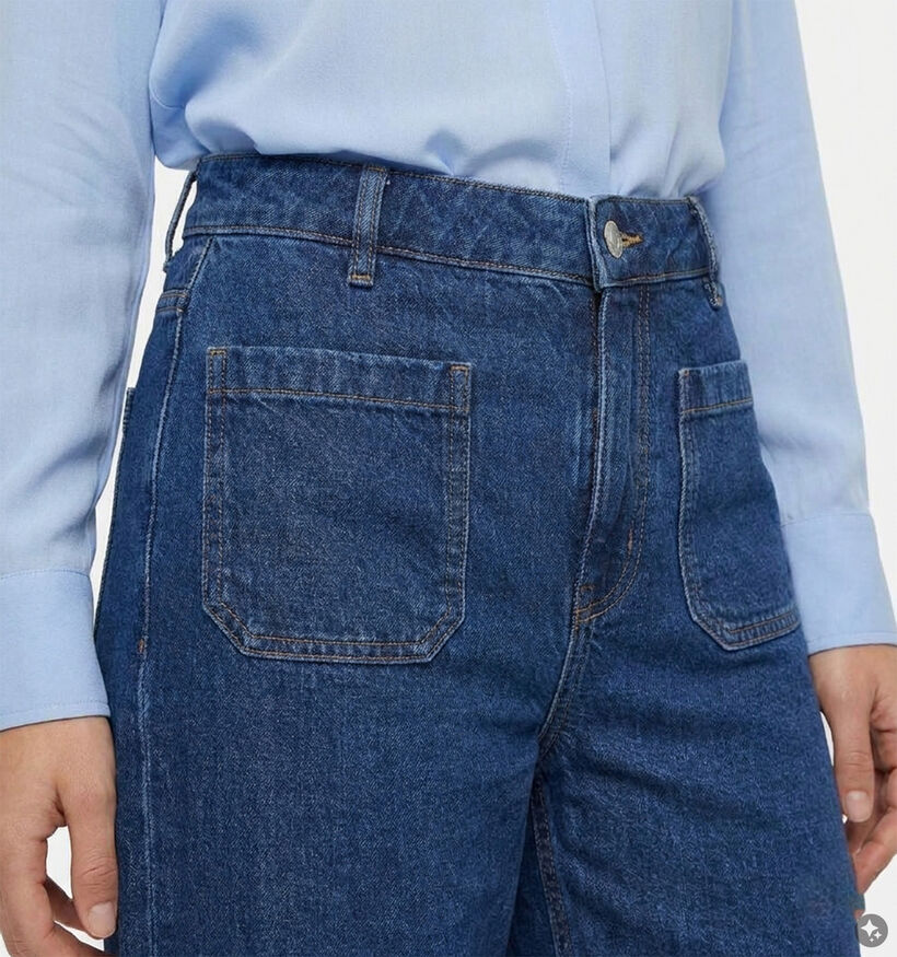 JDY Vega Donkerblauwe Straight Wide Leg Jeans voor dames (379377)