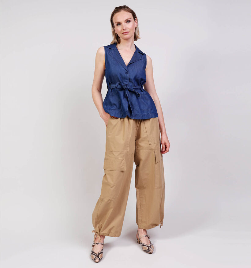 Vero Moda Zitta Tie Vest Blauwe Mouwloze Blouse voor dames (380530)