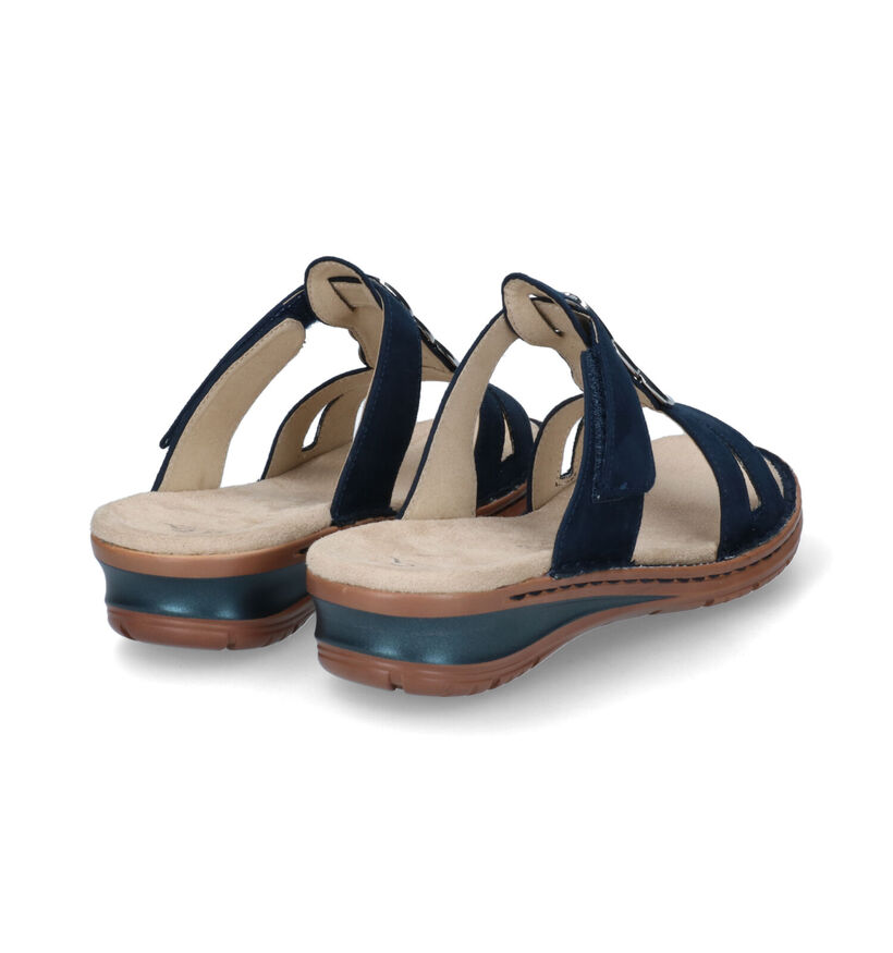 Ara Hawaii Blauwe Slippers in stof (307695)