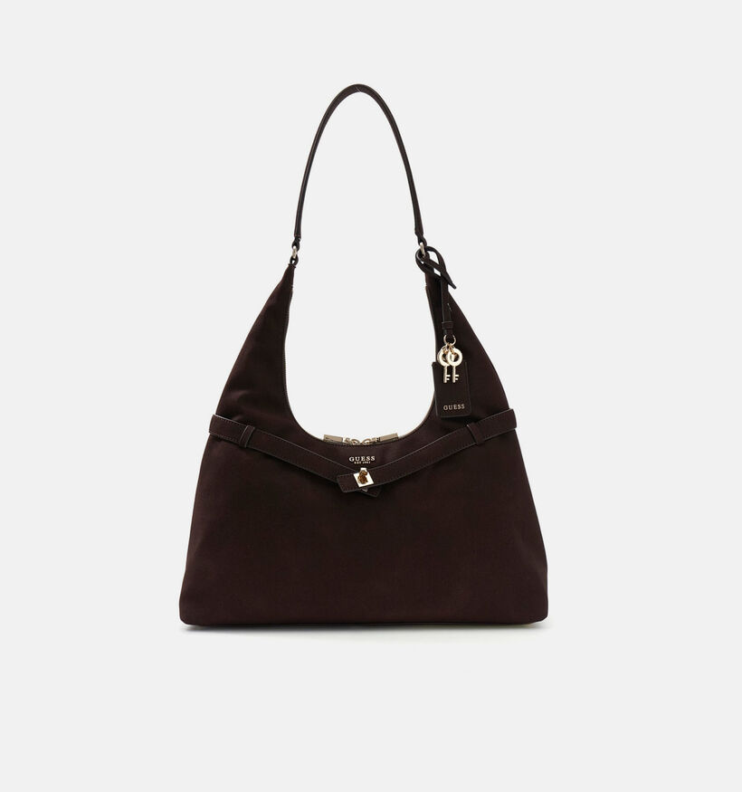 Guess Ella Hobo Donkerbruine Schoudertas voor dames (375922)