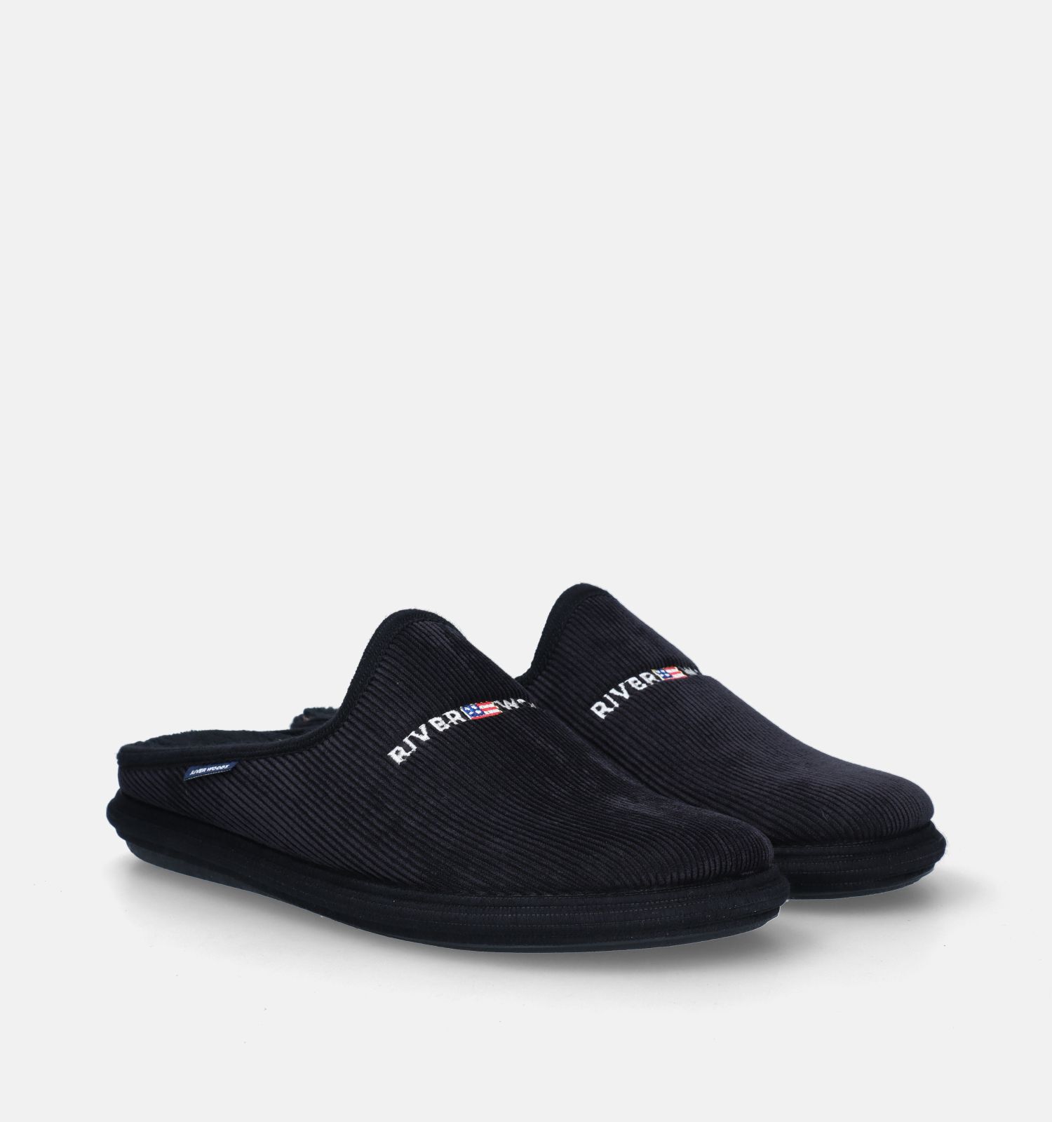 River Woods Hendrik Zwarte Pantoffels Heren Pantoffels Online