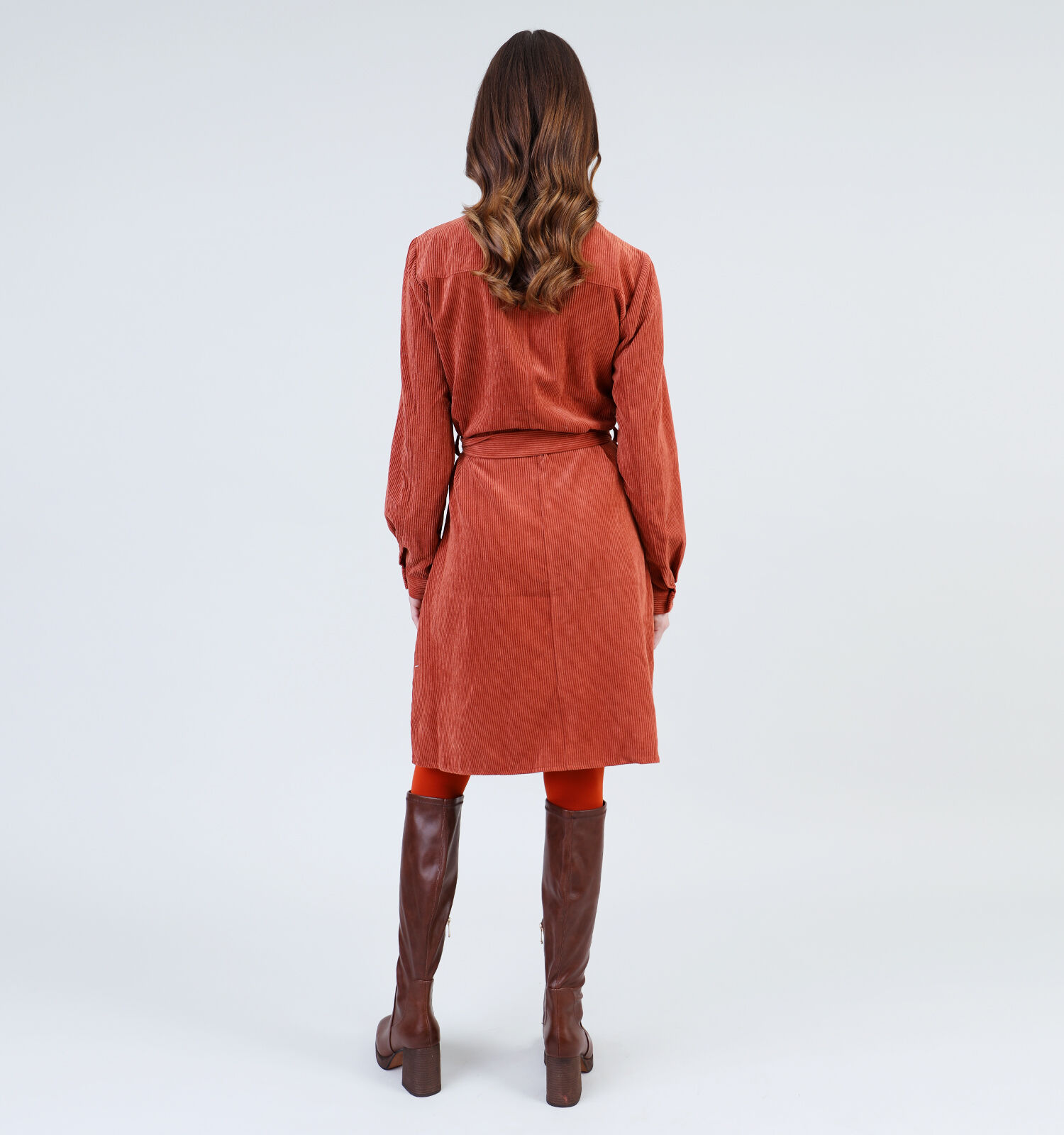 JDY Ullu Roestbruine Jurk in ribfluweel Dames Kleedjes Online op TORFS.BE