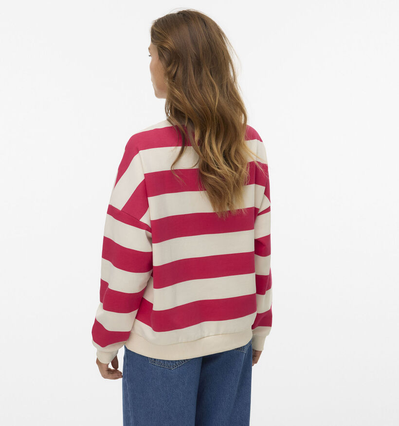 Vero Moda Viola Bea Gestreepte Rode/Lichtbeige Sweater voor dames (367193)
