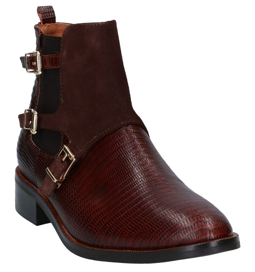 JHay Bottines plates en Brun foncé en cuir (281660)