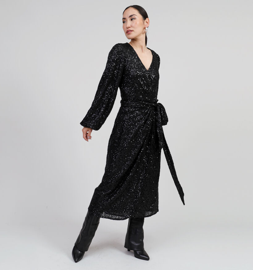 Minus Manja Zwarte Midi jurk voor dames (349970)