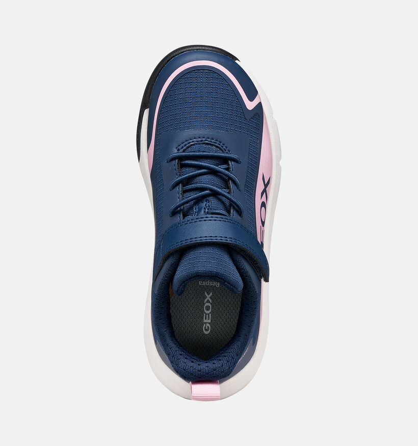 Geox Pro-Ran Girl Baskets basses en Bleu fonc&eacute;/Bleu pour filles (377738) - pour semelles orthop&eacute;diques