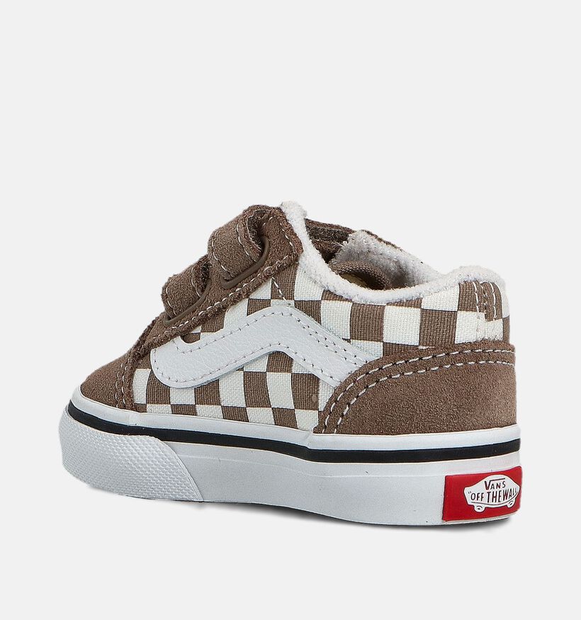 Vans Old Skool Bruine Checkerboard Sneakers voor jongens, meisjes (361026)