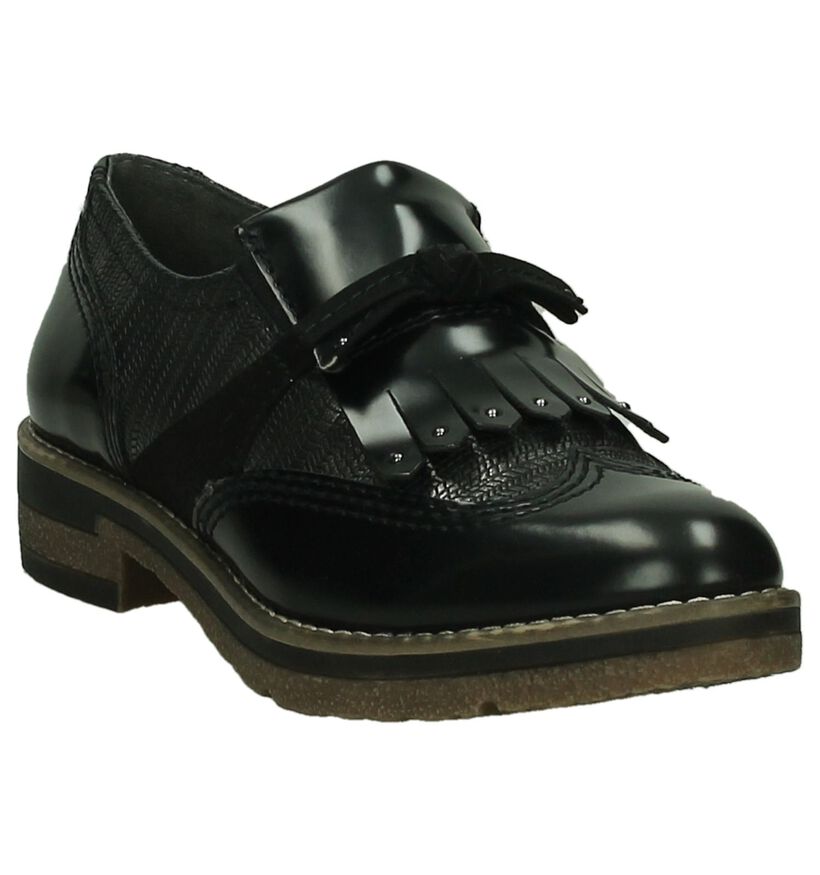 Tamaris Zwarte Mocassins met Kiltie in kunstleer (202571)