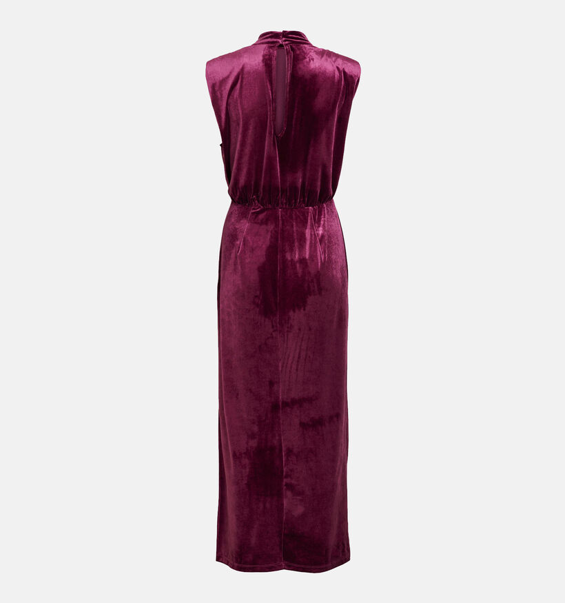 Vila Emily Bordeaux Fluwelen jurk met split voor dames (332527)