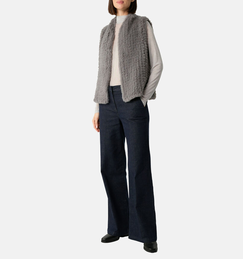 comma Manteau Faux Fur en Gris pour femmes (364466)