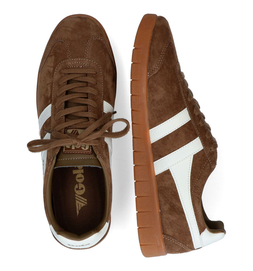 Gola Hurricane Suede Baskets en Beige pour hommes (336324) - pour semelles orthopédiques