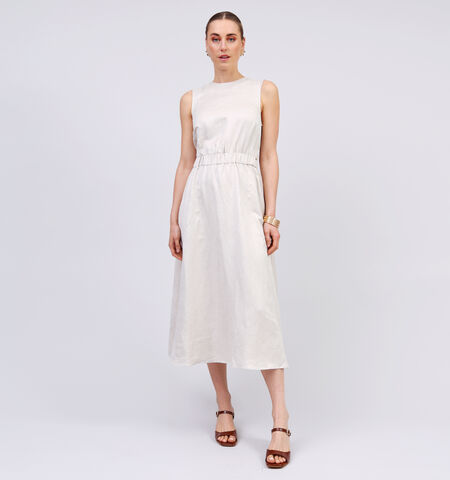 Midi jurk beige