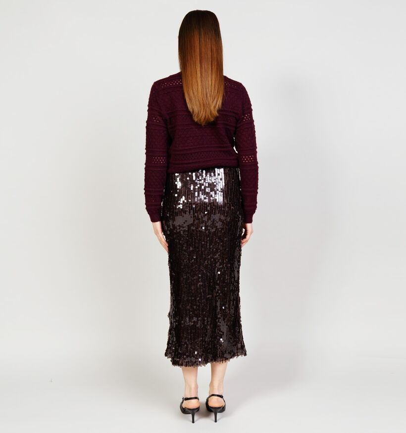 JDY Cathy Sequins Lange Bordeaux Rok voor dames (365966)