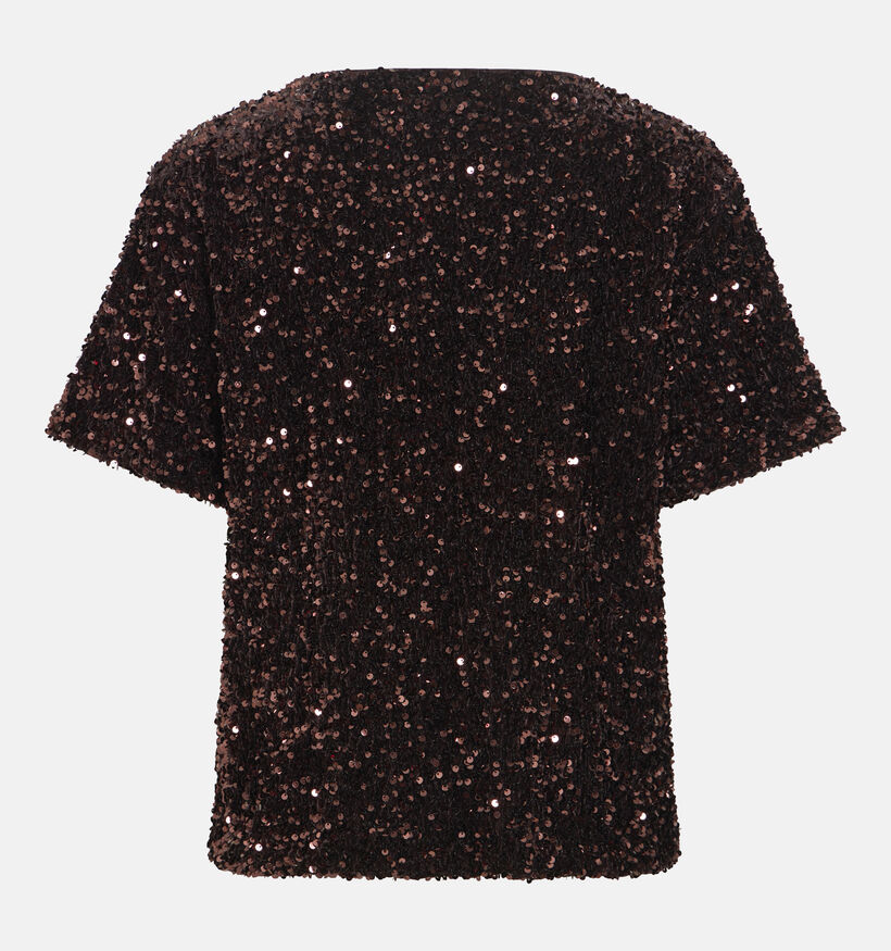 Vila Faith Sequins Donkerbruine Blouse voor dames (382034)